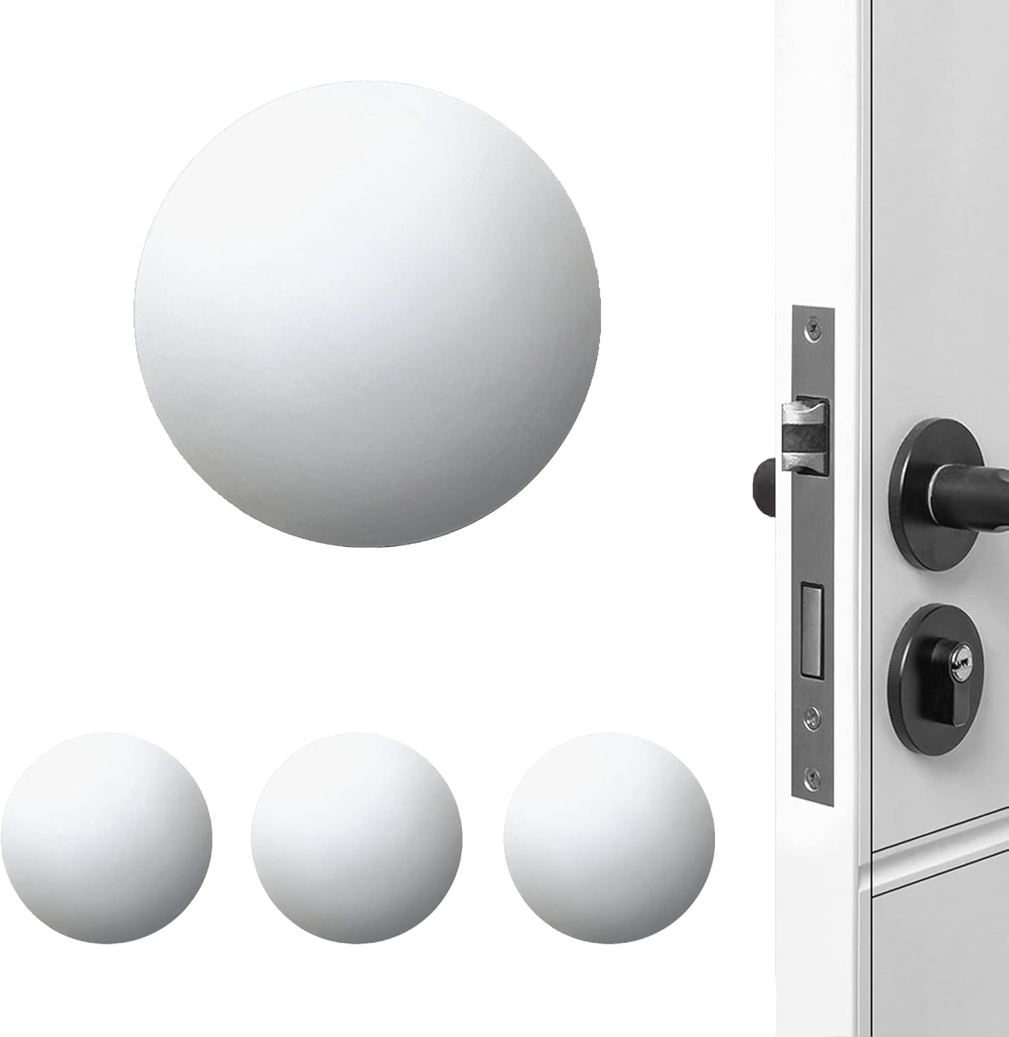 Door Stoppers Wall Protector Buffer Guard Doorknob Door Handle Bumper Self Adhesive Silencer Soft Rubber Crash Pad for Home Office - Image 1