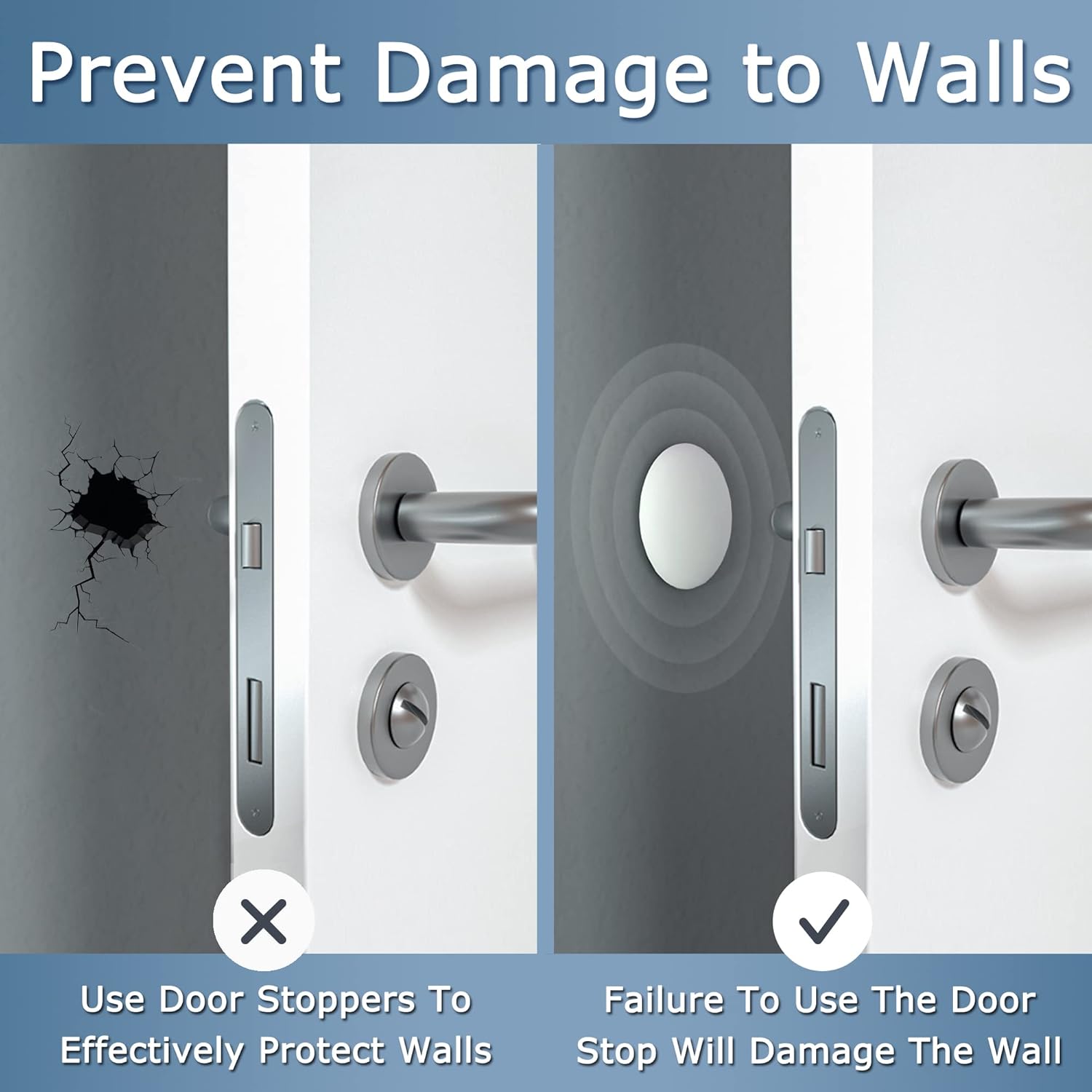 Door Stoppers Wall Protector Buffer Guard Doorknob Door Handle Bumper Self Adhesive Silencer Soft Rubber Crash Pad for Home Office - Image 4