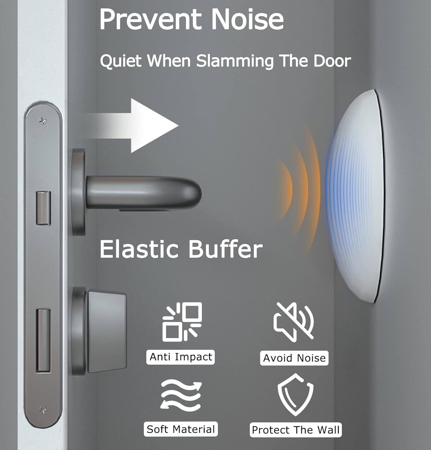 Door Stoppers Wall Protector Buffer Guard Doorknob Door Handle Bumper Self Adhesive Silencer Soft Rubber Crash Pad for Home Office - Image 7