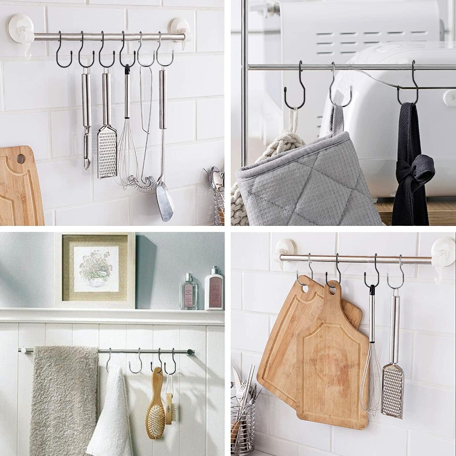 Purse Hanger for Closet, Unique Twist Design Bag Hanger Purse Hooks, 5 inch Large Size Closet Rod Hooks for Hanging Bags, Purses, Handbags, Belts, Scarves, Hats,Clothes, Pans and Pots (12 Pack Black) - Image 3
