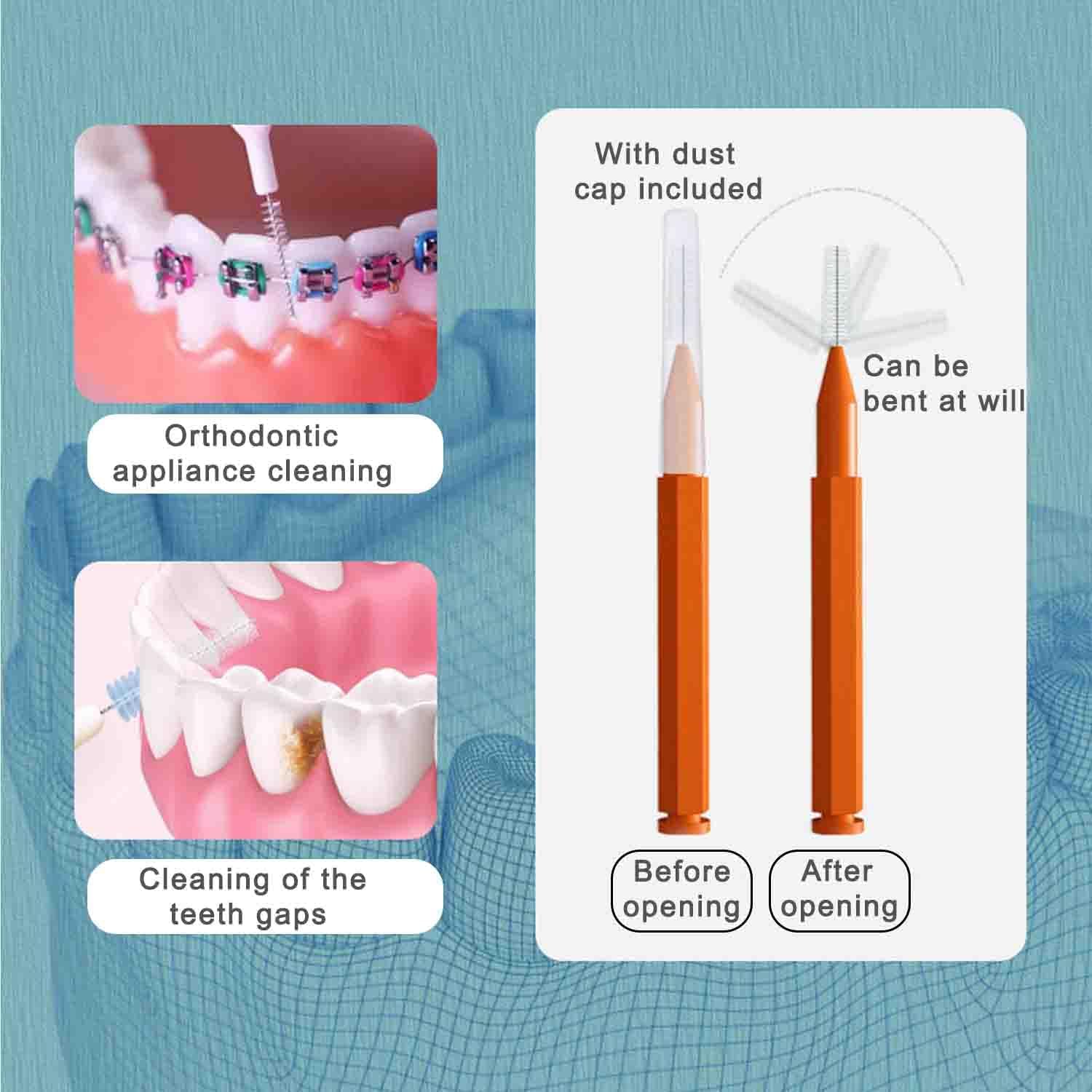 100pcs Interdental Brhes Dental Cleaning Tools Tooth Floss Picks Oral Hygiene Toothpicks - Image 4