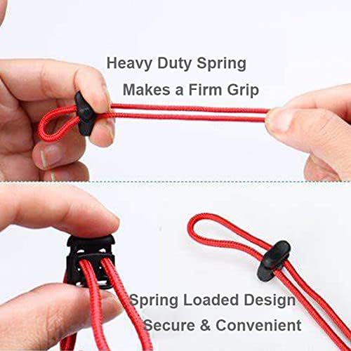 CooBigo Plastic Cord Locks for Drawstrings Double Hole Spring Stopper Fastener Slider Toggles End - Image 5