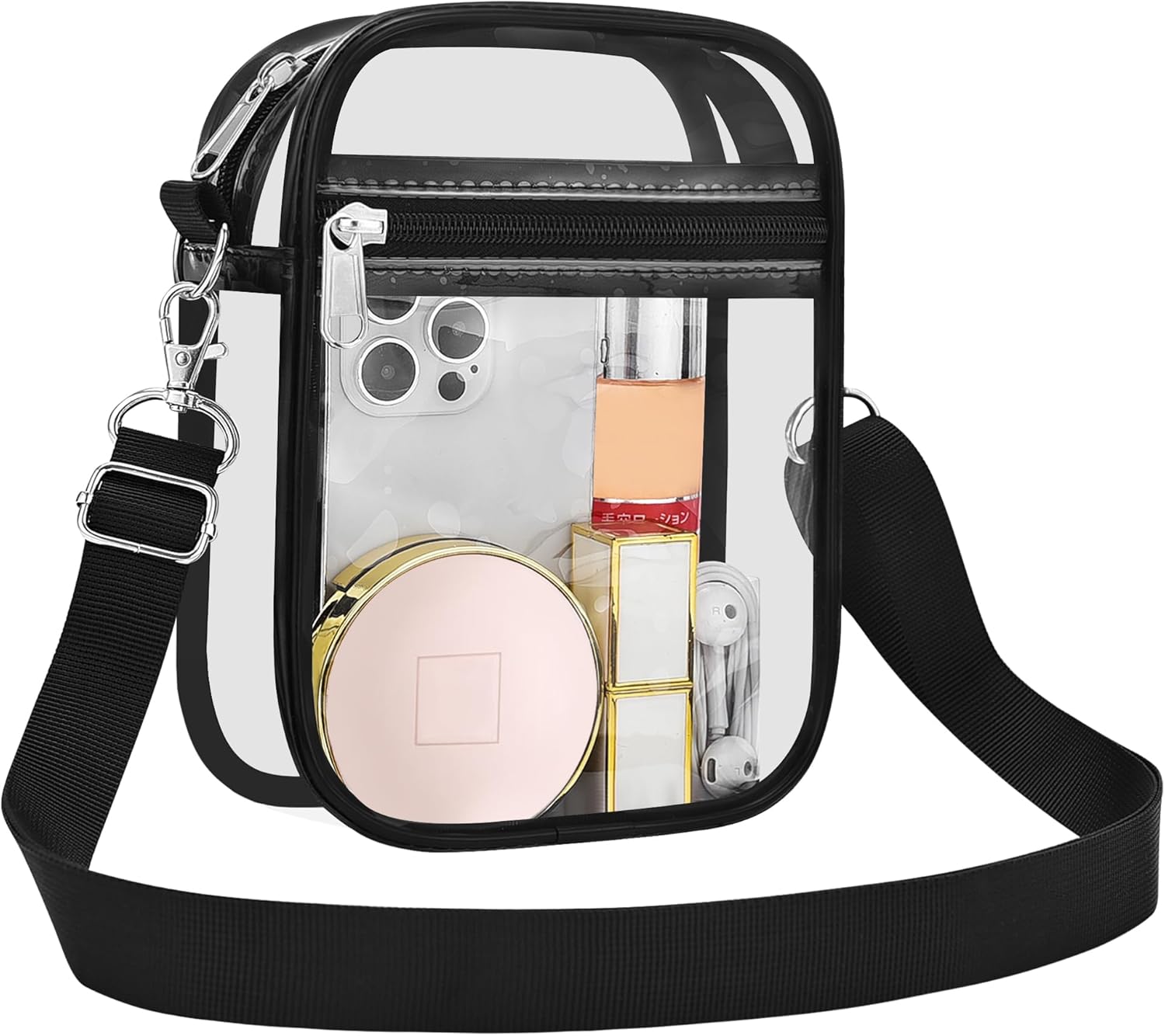 Clear Purse Stadium Transparent Messenger Bag Stadium Approved for Men and Women Clear CrossBody Bag - Image 1