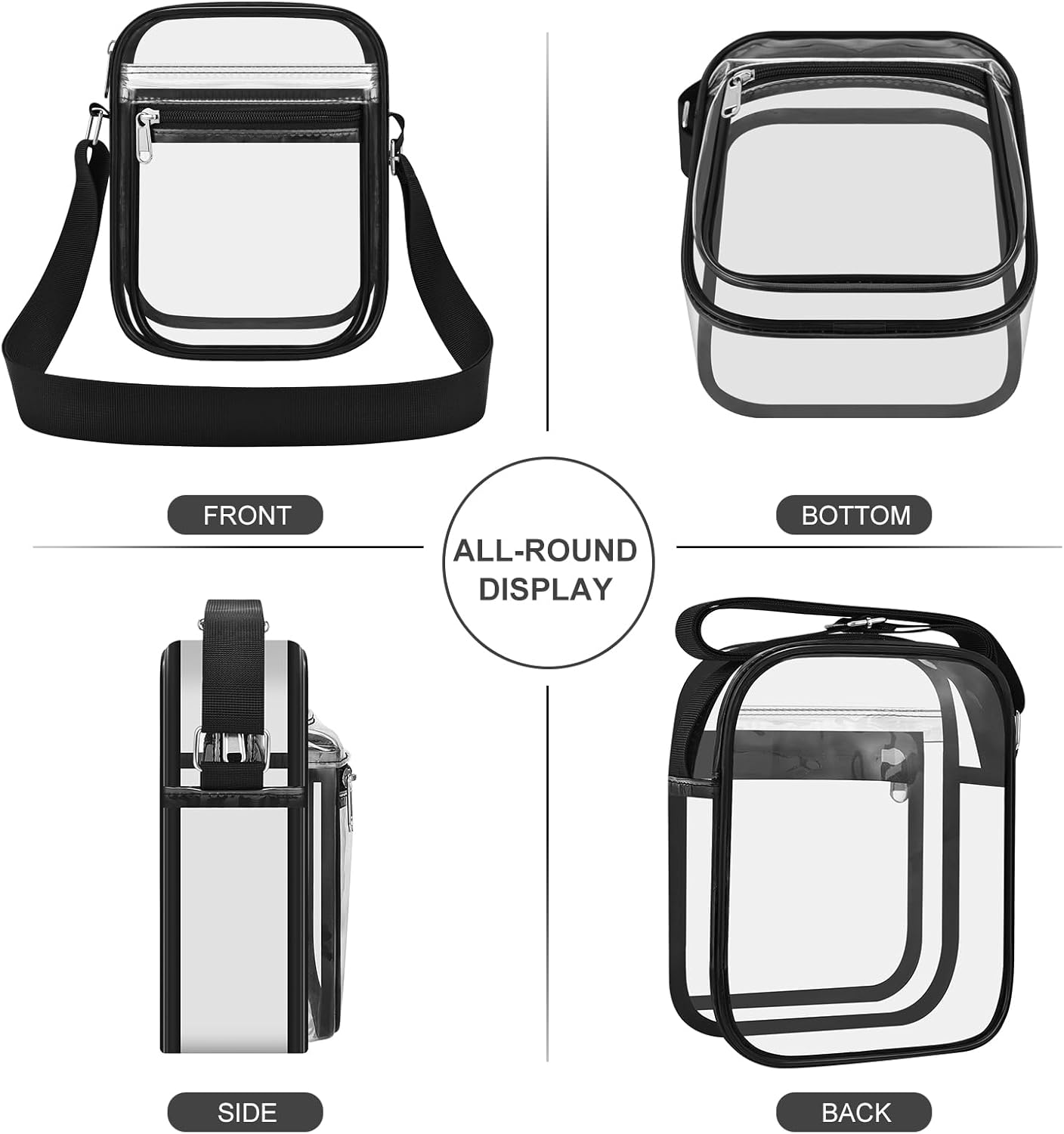 Clear Bag for Stadium Events Clear Messenger Bag for Men and Women - Image 5