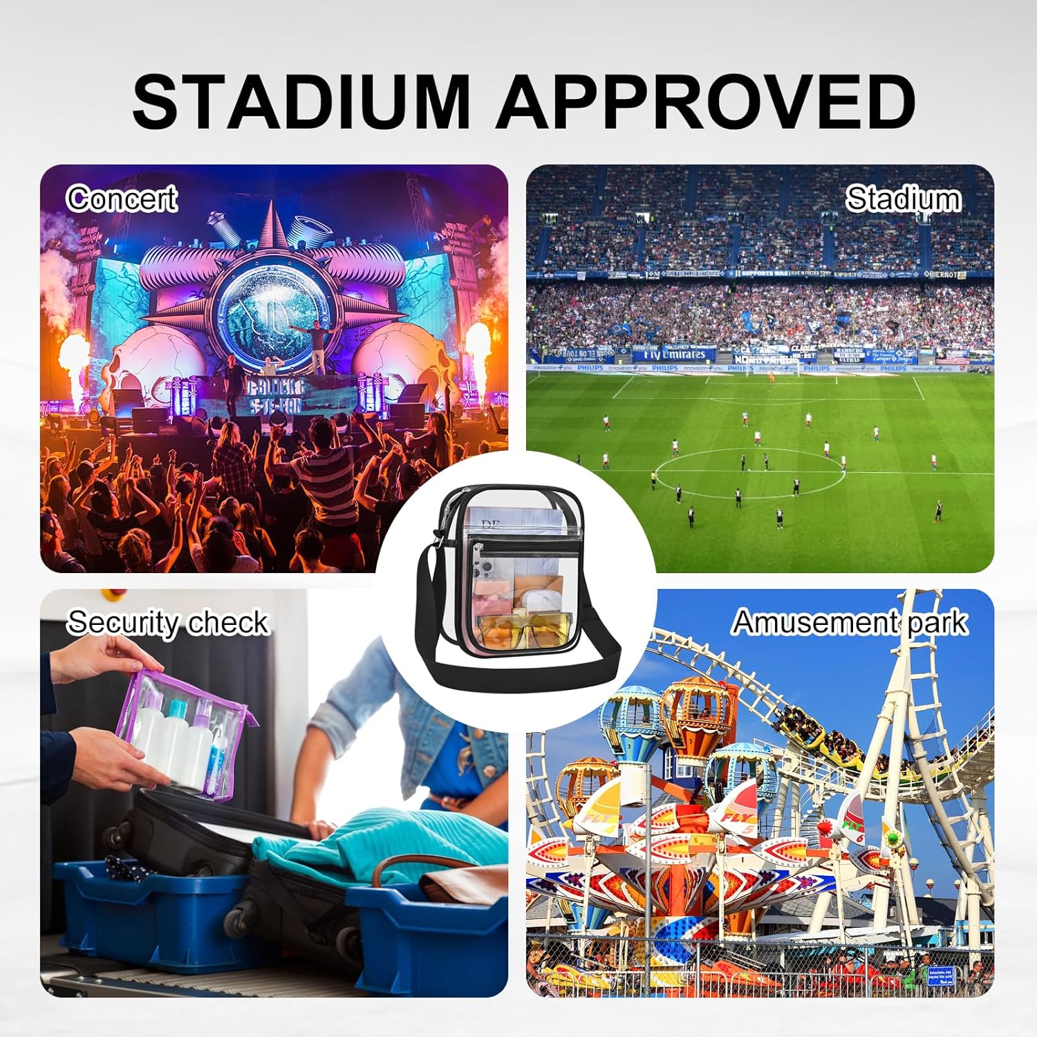 Clear Bag for Stadium Events Clear Messenger Bag for Men and Women - Image 6