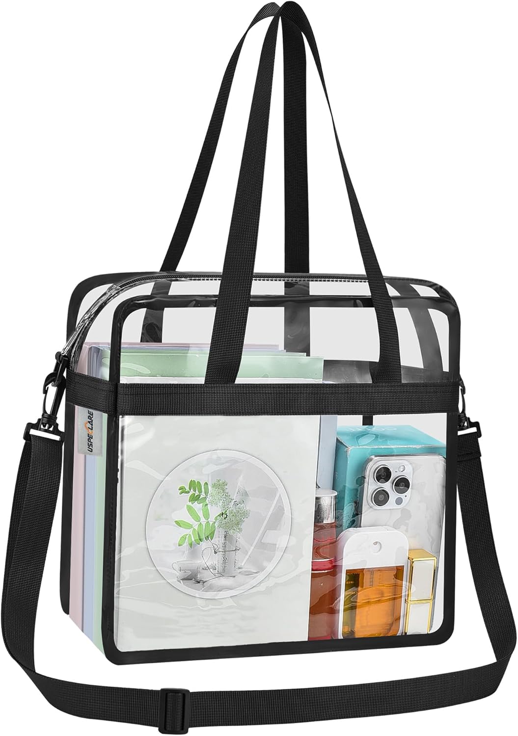 Clear Tote Bag for Stadium Events, 12x6x12 Transparent Stadium Bag for Work, Sports Games,Gym，Concerts - Image 1