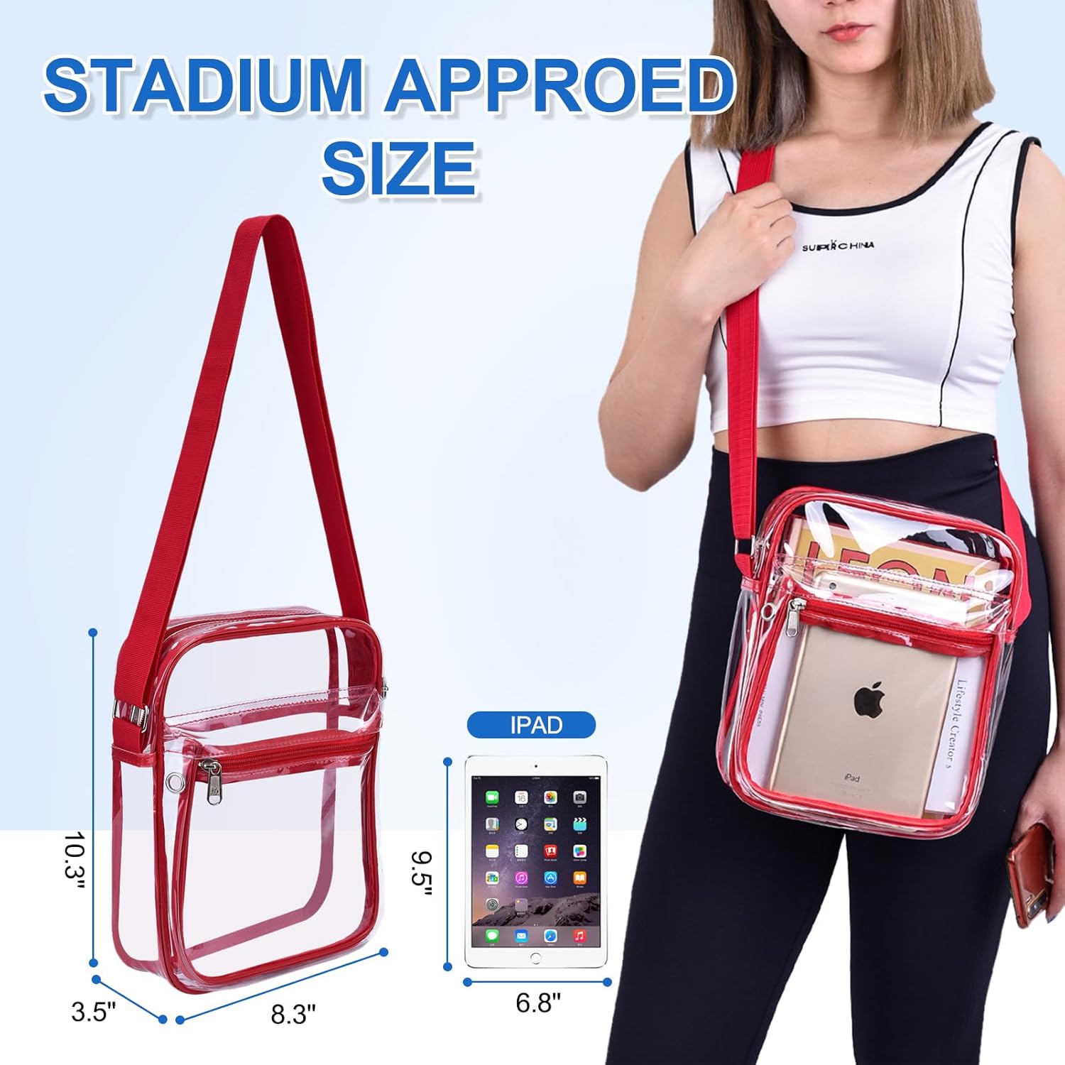 Clear Purse for Stadium Events Clear Messenger Bag for Men and Women - Image 2