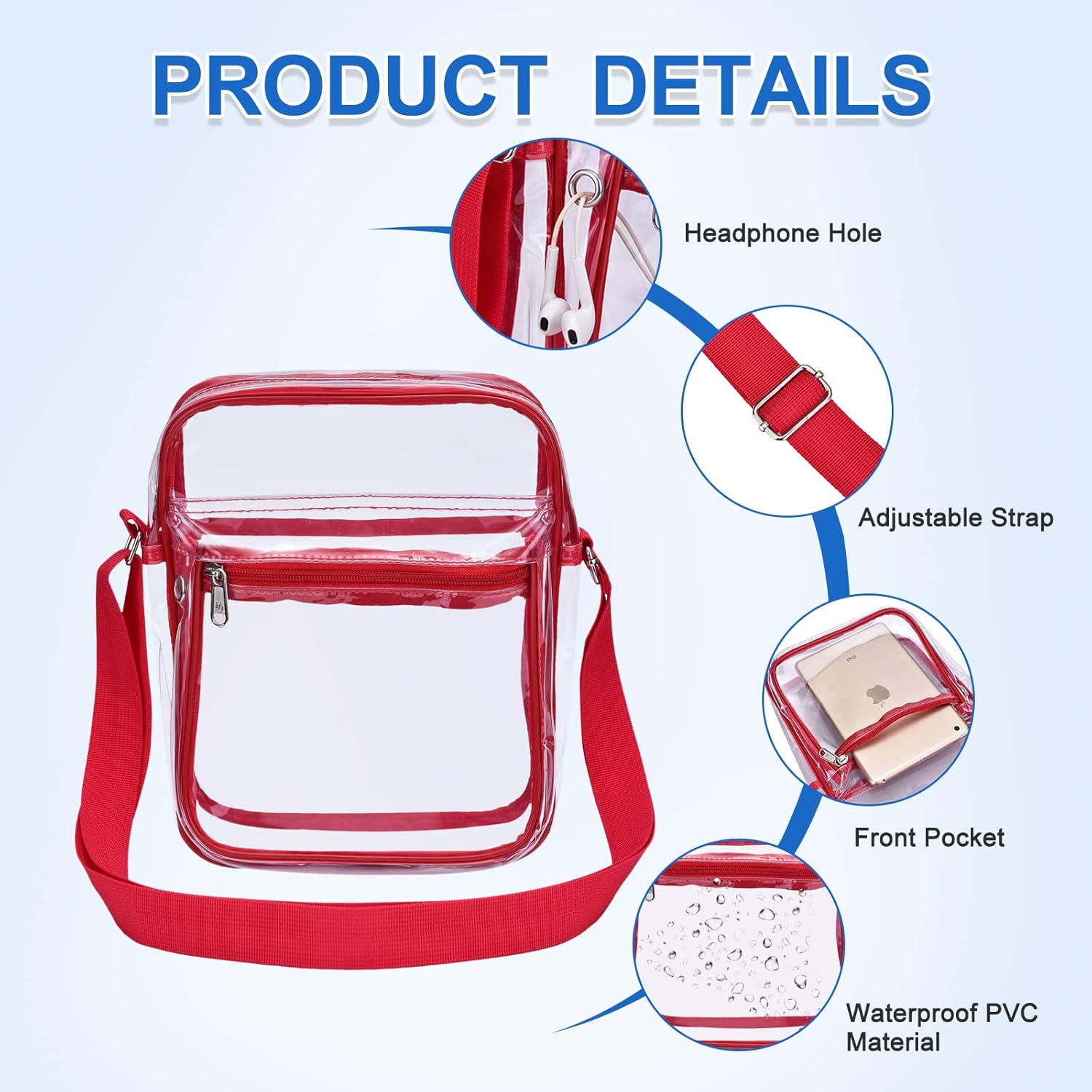 Clear Purse for Stadium Events Clear Messenger Bag for Men and Women - Image 4