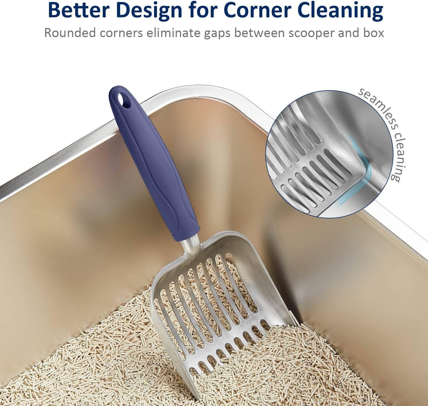 Cat Litter Scoop, Aluminum Alloy Sifter, Kitty Metal Scooper, Deep Shovel, Long Handle, Poop Sifting, Kitten Pooper Lifter, Durable, Heavy Duty, for Litter Box - Image 5