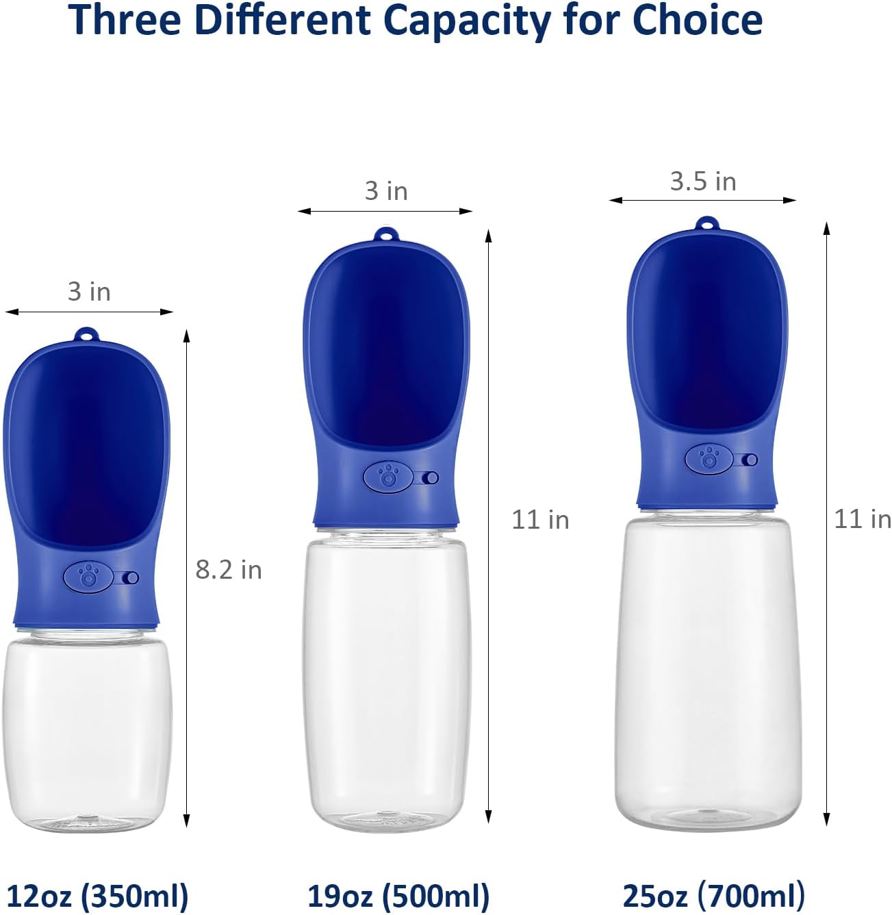 Portable Dog Water Bottle, 12 OZ, Leak Proof Puppy Water Dispenser with Drinking Feeder for Pets Outdoor Walking, Hiking, Travel, Food Grade Plastic - Image 3
