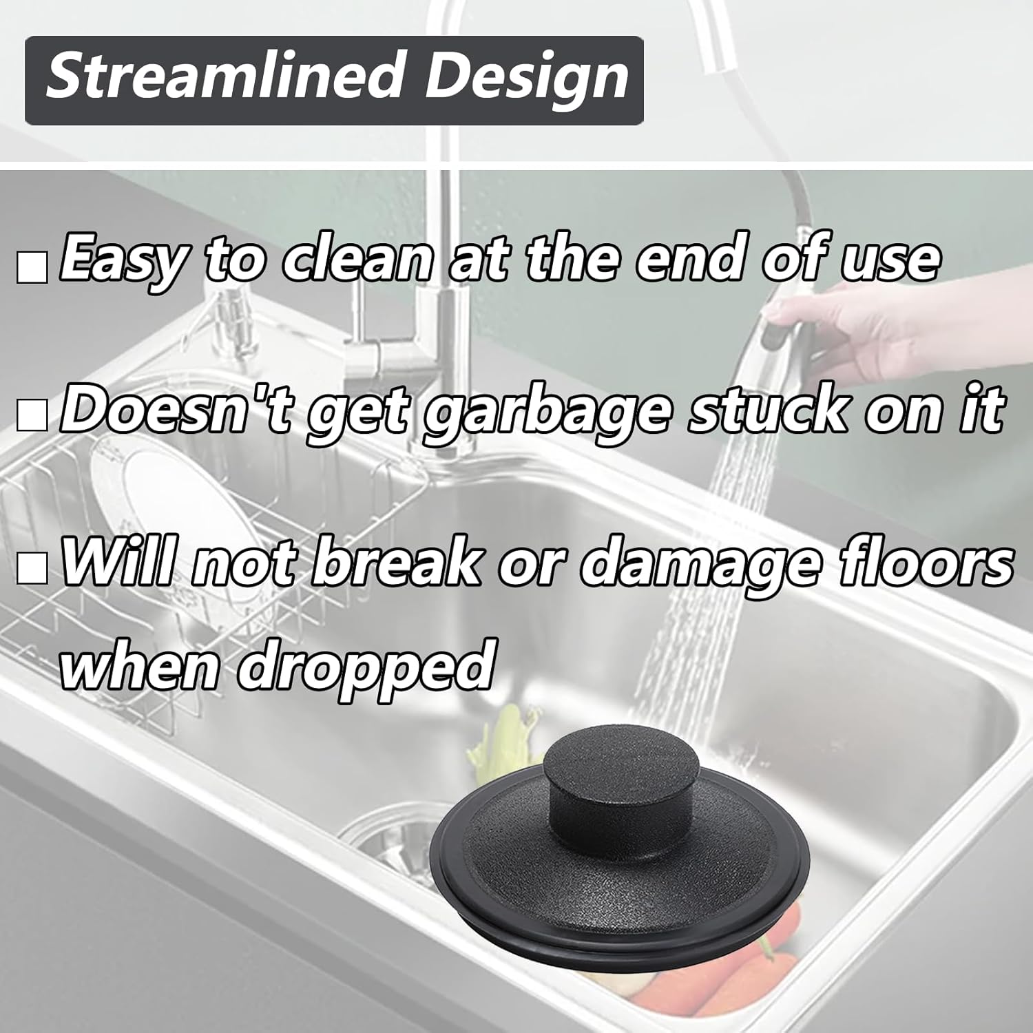 Sink Stopper Exact Replacement for InSinkErator STP-PL/STPPL for Kitchen Drain Stopper and Garbage Disposal Plug, Compatible with Standard 3-1/2