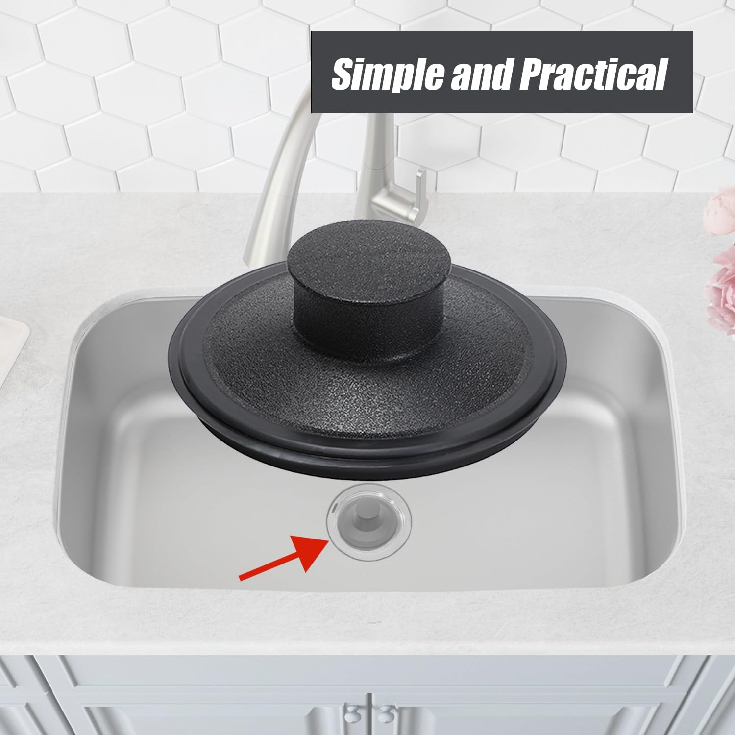 Sink Stopper Exact Replacement for InSinkErator STP-PL/STPPL for Kitchen Drain Stopper and Garbage Disposal Plug, Compatible with Standard 3-1/2