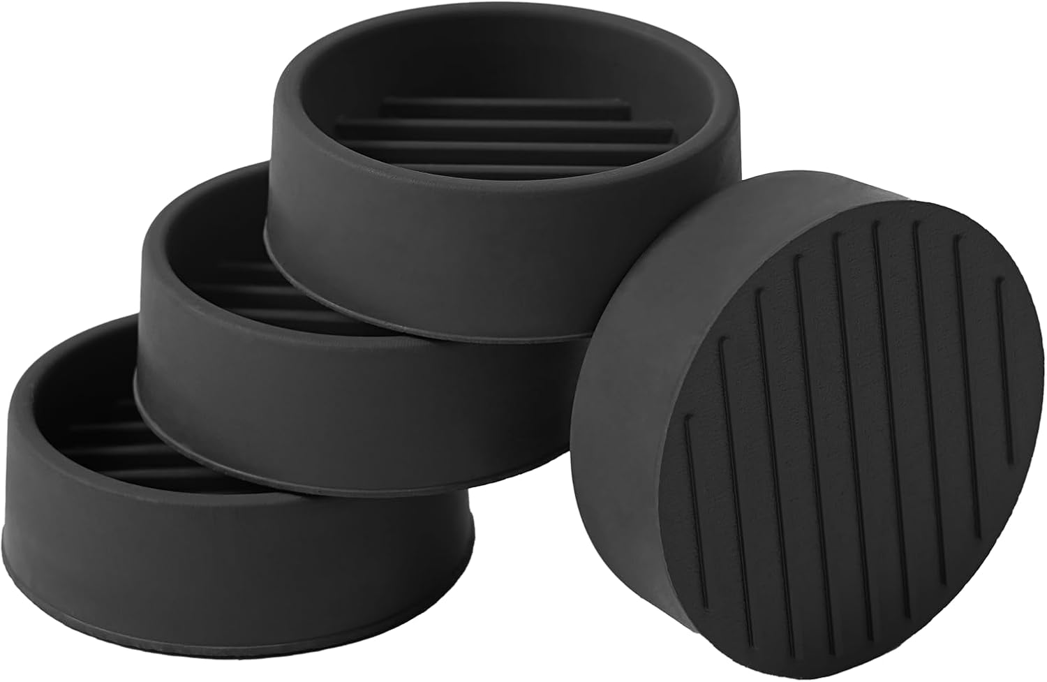 1.5x1.5 Round Rubber Furniture Caster Cups, Anti-Sliding Furniture Pads Bed Stopper Floor Protectors with Grip - Protect Any Flooring - Image 1