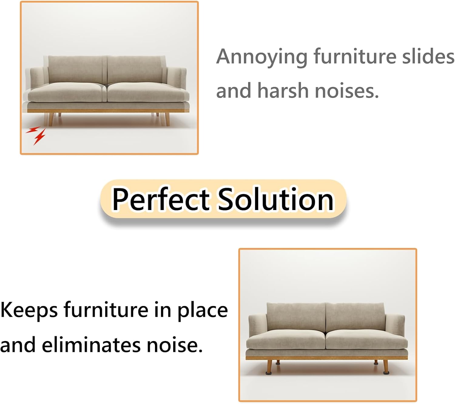 1.5x1.5 Round Rubber Furniture Caster Cups, Anti-Sliding Furniture Pads Bed Stopper Floor Protectors with Grip - Protect Any Flooring - Image 5