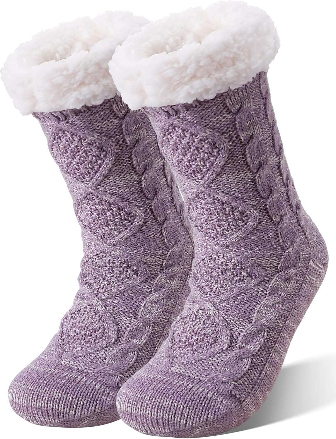 Slipper Fuzzy Socks for Women Fluffy Cozy Cabin Winter Warm Soft Fleece Comfy Thick Socks with Grips - Image 1