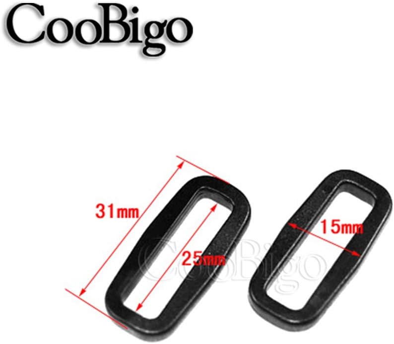 CooBigo Strap Loops Looploc Buckles Rectangle Rings Plastic Black Backpack Straps Webbing Bag Parts - Image 2