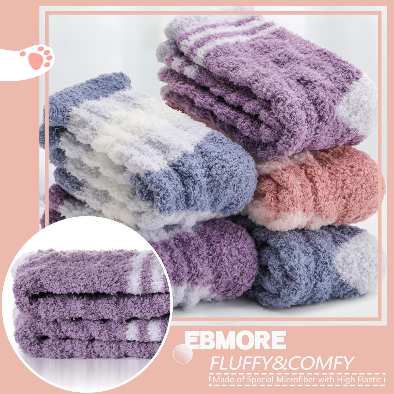 Womens Fuzzy Socks Fleece Fluffy Cabin Plh Warm Sleep Soft Cozy Winter Adult Socks - Image 4