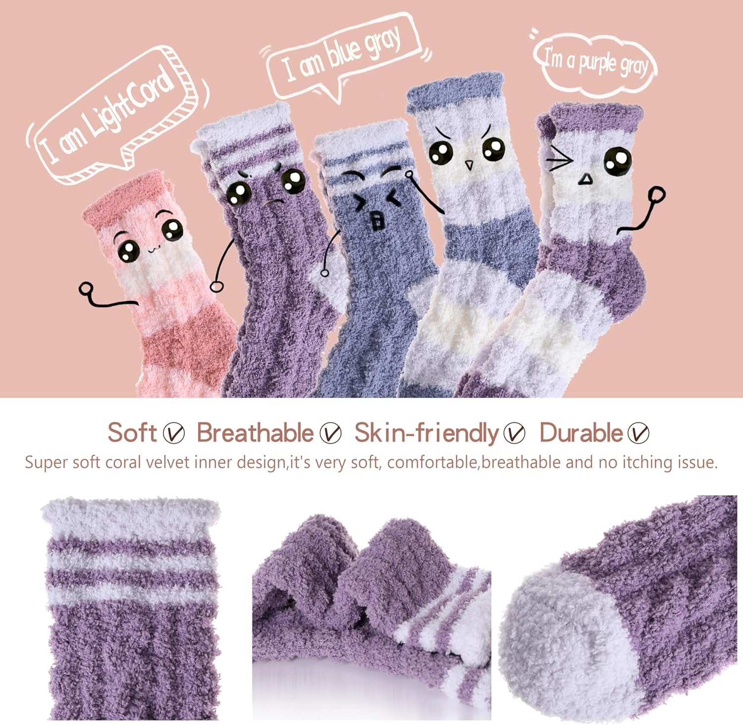 Womens Fuzzy Socks Fleece Fluffy Cabin Plh Warm Sleep Soft Cozy Winter Adult Socks - Image 5