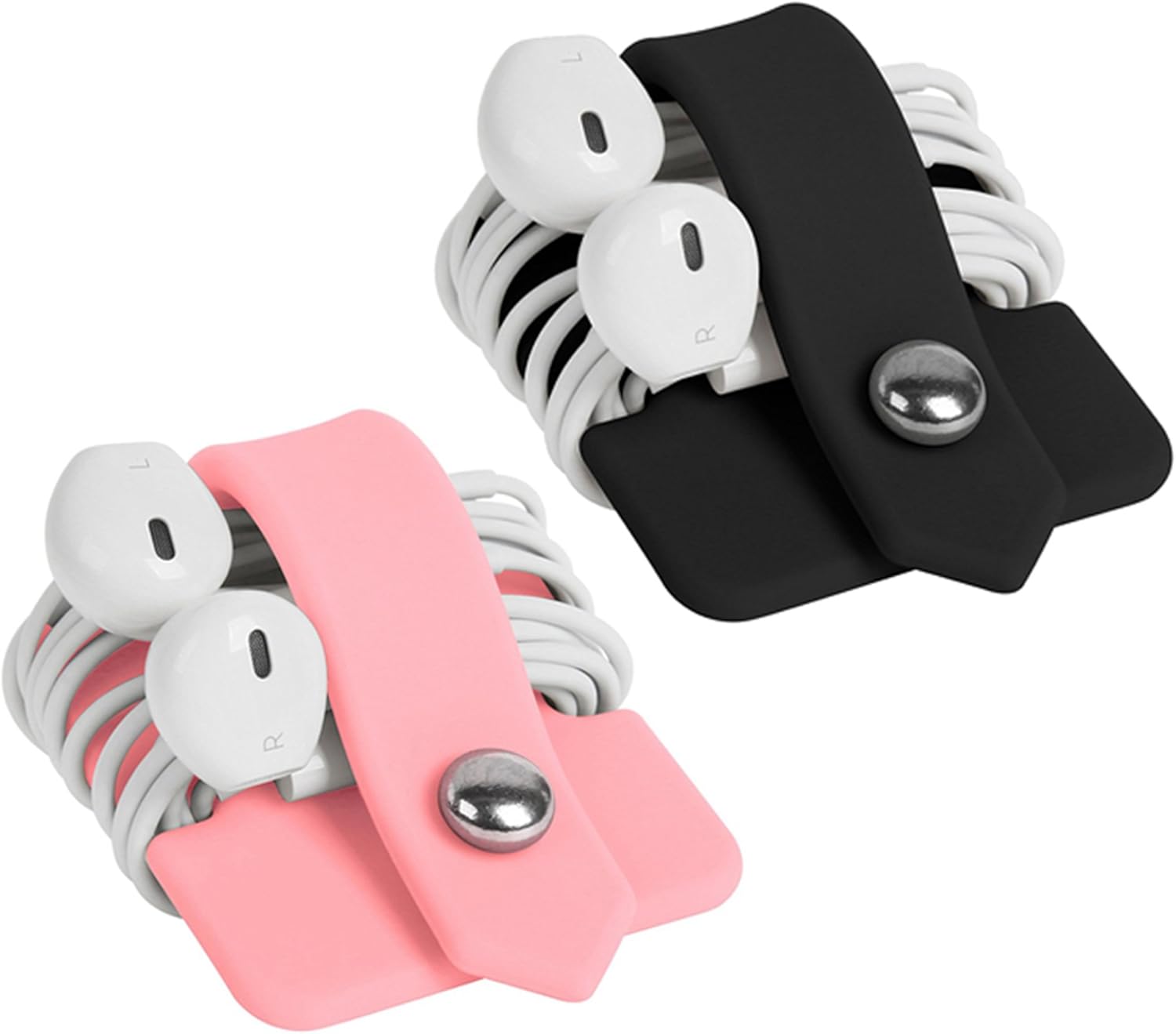 Silicone Earphone Organizer Earphone Wrap Winder Headphone Cord Organizer Wrap Winder Manager/Cable Winder 2 Pieces - Image 1