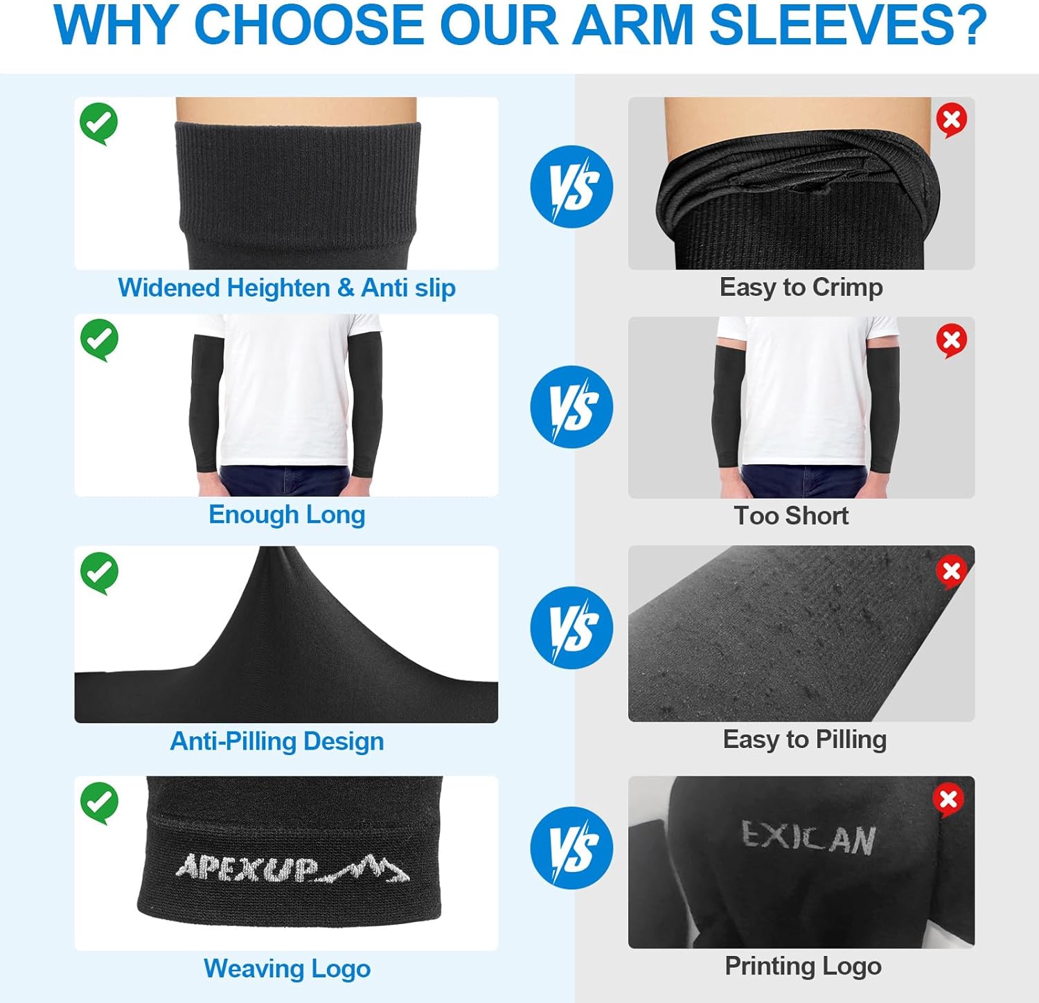 Cooling Arm Sleeves for Men Women, UV Sun Protection UPF 50, Volleyball Arm Sleeves Compression Sleeves for Outdoor - Image 3