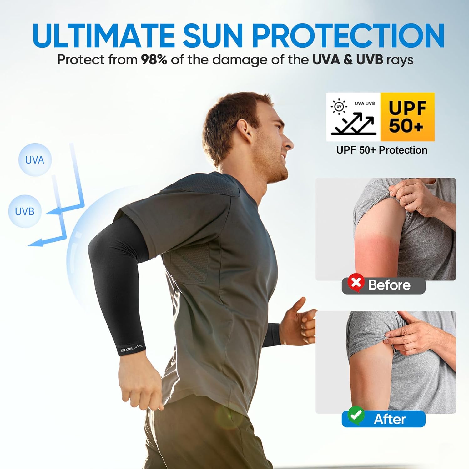 Cooling Arm Sleeves for Men Women, UV Sun Protection UPF 50, Volleyball Arm Sleeves Compression Sleeves for Outdoor - Image 6