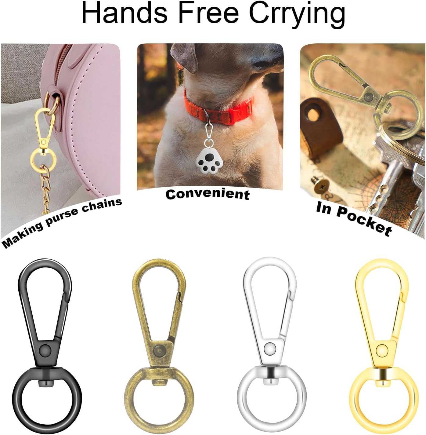 1/2 Inch Lobster Claw Clasp Swivel Snap Hook for Purse, 12 Pack Metal Swivel Lobster Clasps Purse Bag Strap Hardware Making Lanyard Hooks Keychain Clip, GunBlack - Image 7
