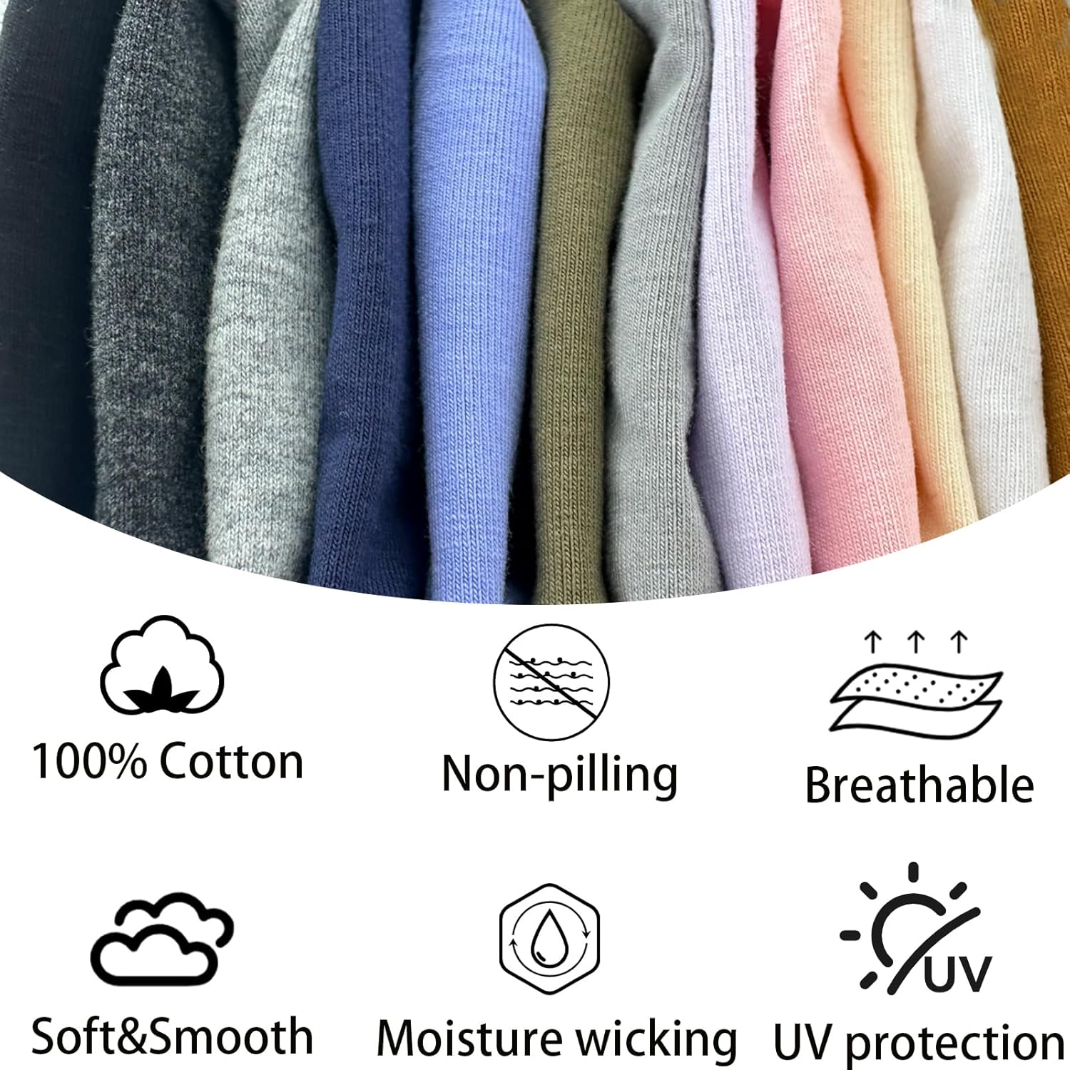 100% Cotton Skull Caps for Men Women Breathable Night Cap Sleep Hats Soft Lightweight Running Beanie Helmet Liner - Image 5