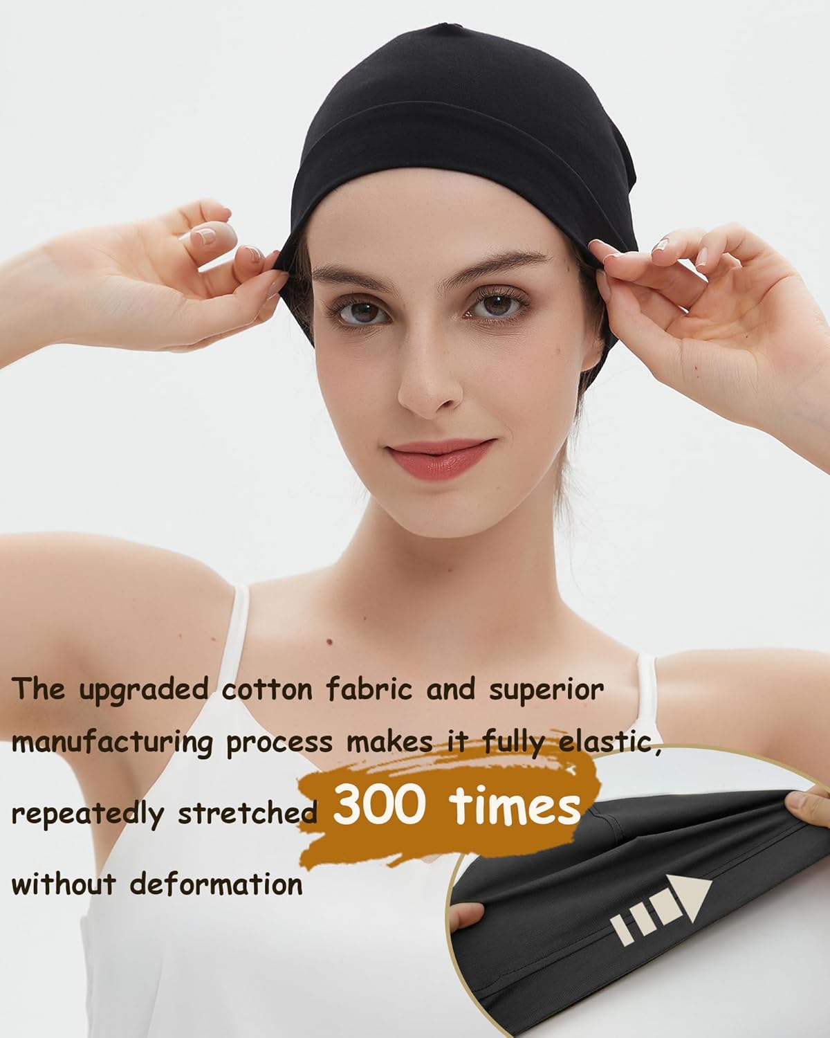100% Cotton Skull Caps for Men Women Breathable Night Cap Sleep Hats Soft Lightweight Running Beanie Helmet Liner - Image 7