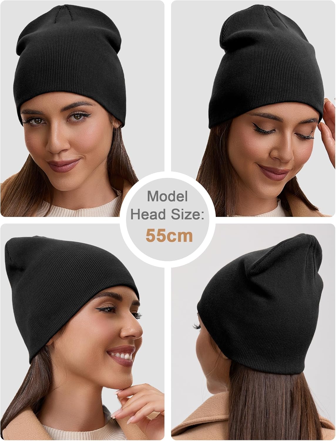 100% Cotton Beanie Hat for Men Women - Soft Unisex Winter Knit Skull Cap, Stretch Fit Fashion Fisherman Beanie - Image 4