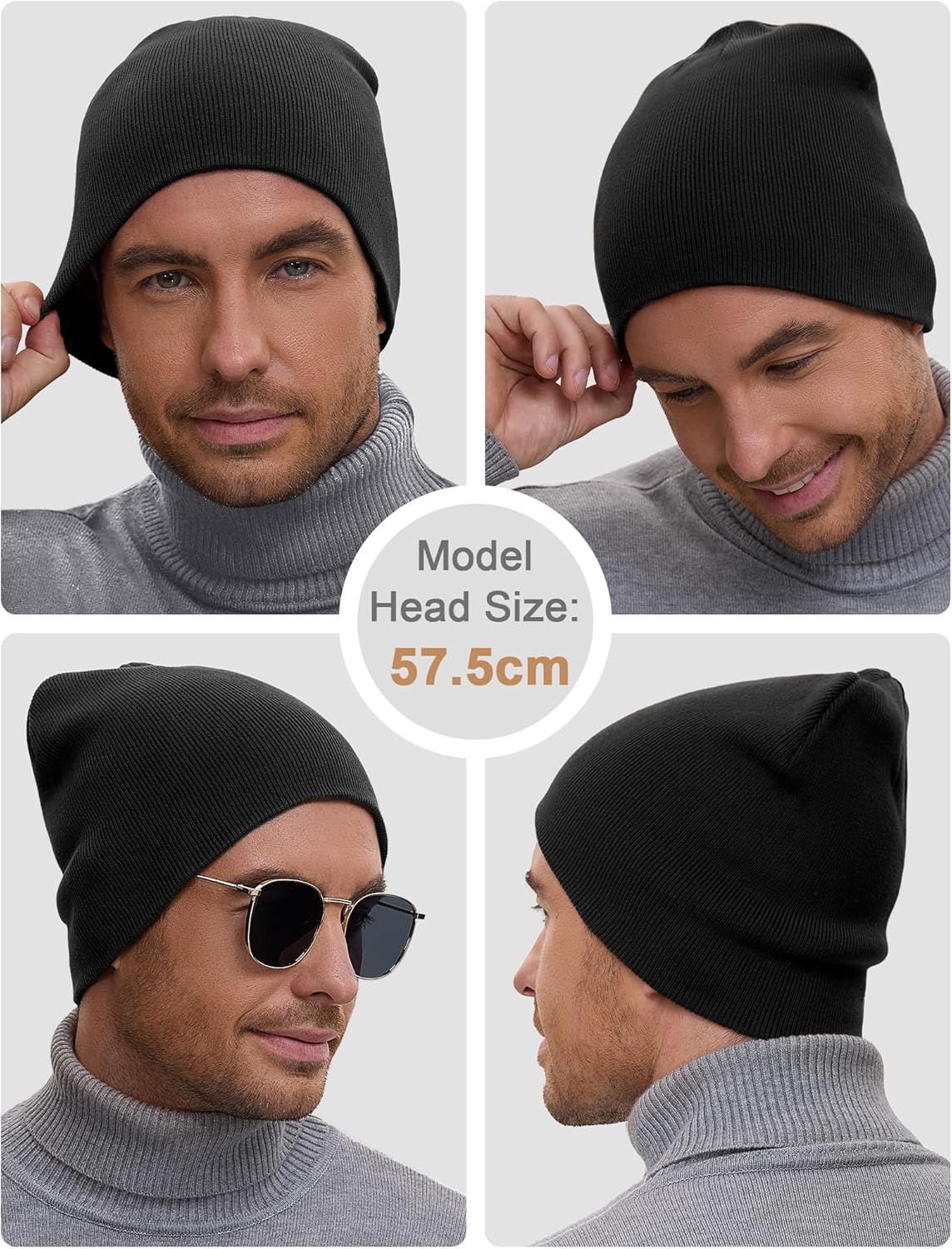 100% Cotton Beanie Hat for Men Women - Soft Unisex Winter Knit Skull Cap, Stretch Fit Fashion Fisherman Beanie - Image 5