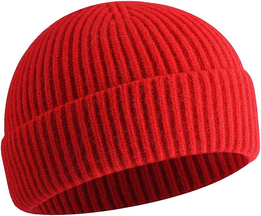 Short Fisherman Beanie for Men Women, Swag Wool Knit Cuff Trawler Skullcap,Winter Warm Hats - Image 1