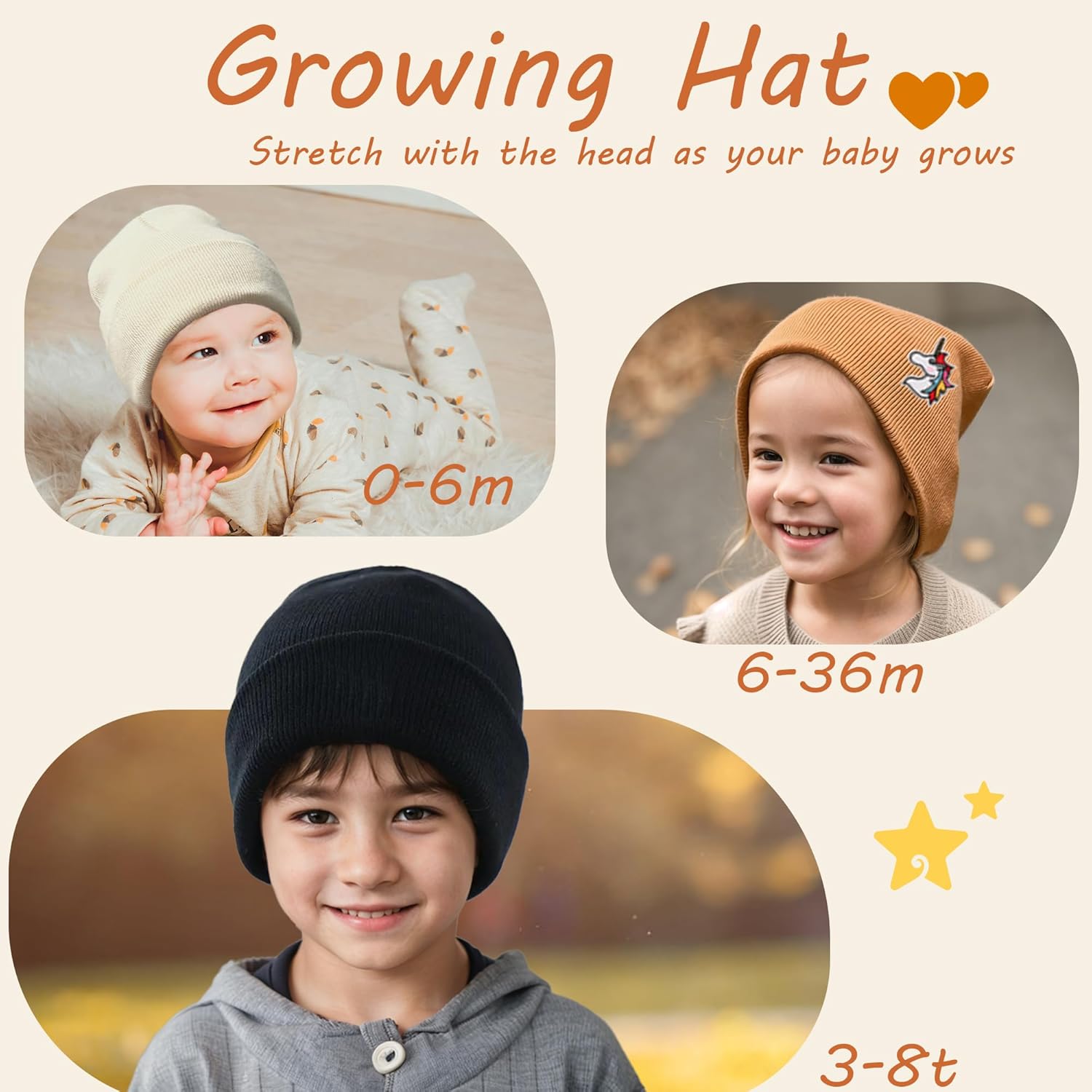 100% Cotton Toddler Beanie Hats for Baby Boys Girls Kids Infant Winter Hat Soft Warm Knit Cuffed Caps - Image 2