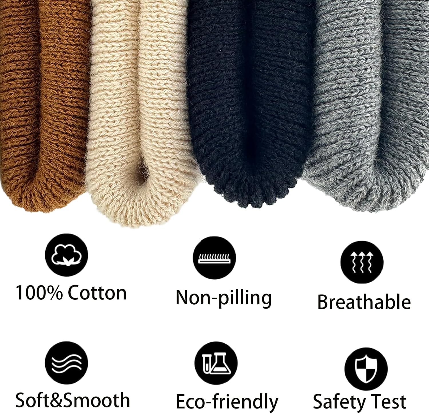 100% Cotton Toddler Beanie Hats for Baby Boys Girls Kids Infant Winter Hat Soft Warm Knit Cuffed Caps - Image 5
