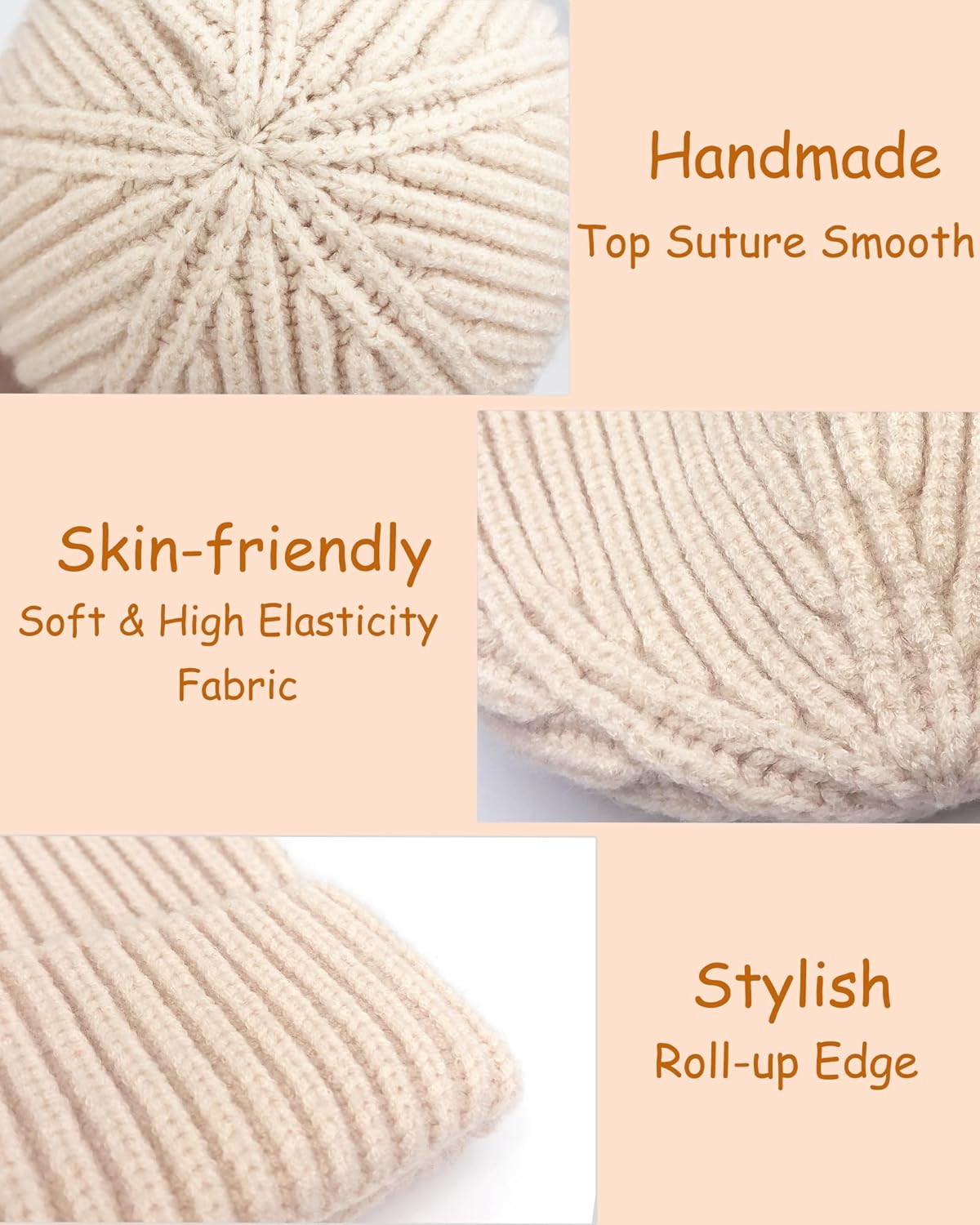 Toddler Beanie Baby Hat Boys Girls Beanies, Wool Cuffed Warm Infant Kids Winter Hats Children Knit Caps - Image 4