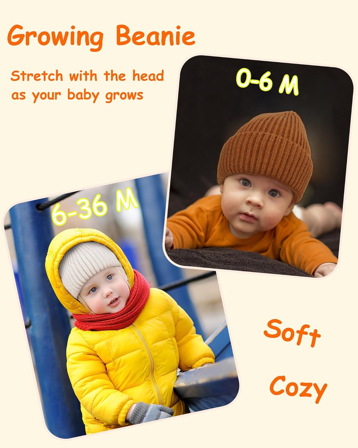 Toddler Beanie Baby Hat Boys Girls Beanies, Wool Cuffed Warm Infant Kids Winter Hats Children Knit Caps - Image 5