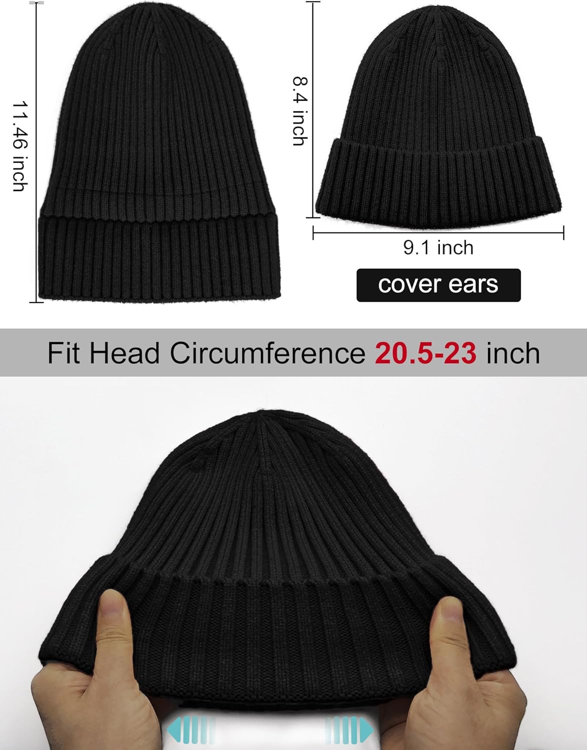 Satin Lined Wool Beanie Hat for Women Men Winter Cold, Warm Knit Fashion Cuffed Beanie Skull Cap Watch Cap - Image 5