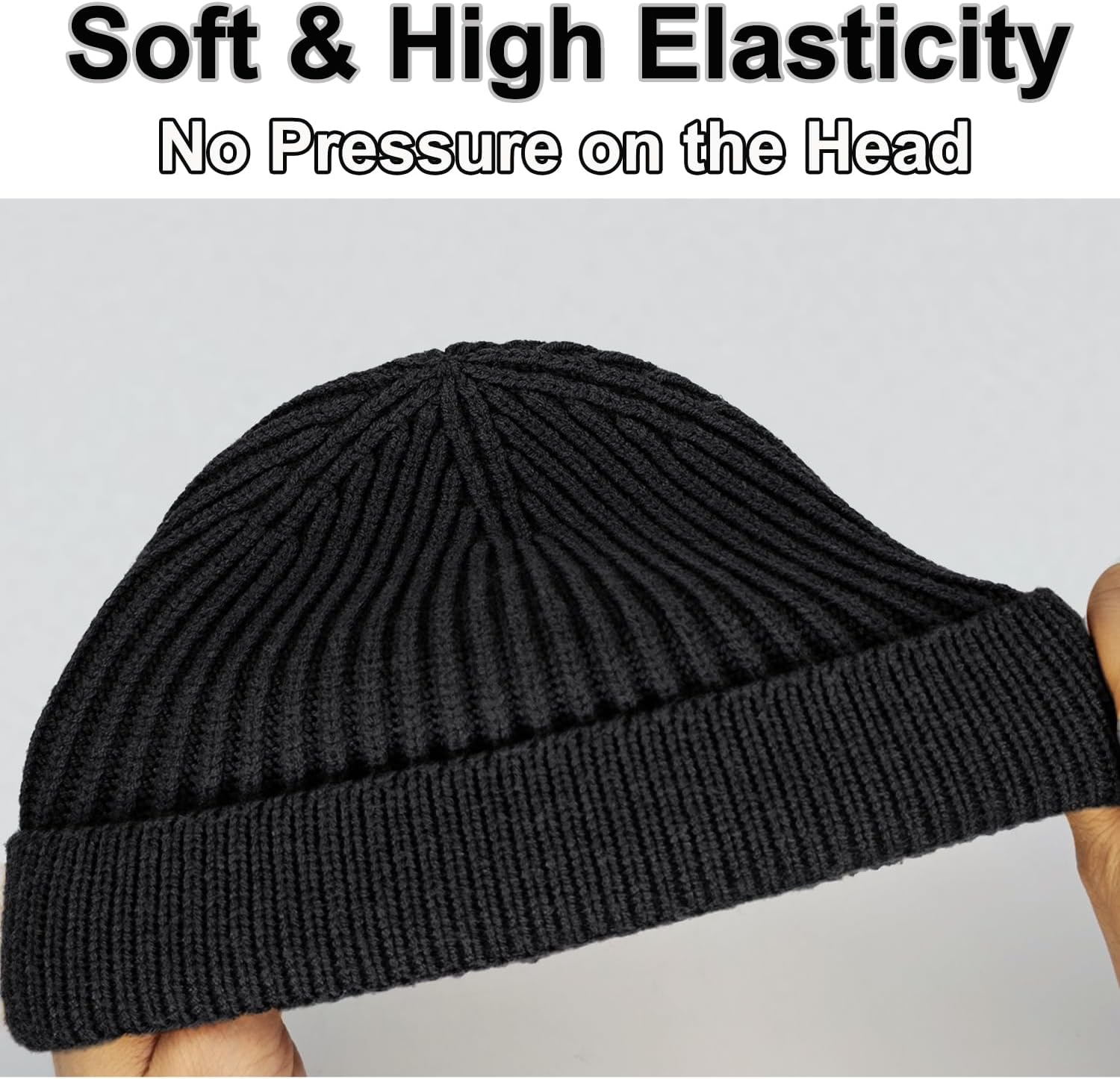 Thin Wool Fisherman Beanie for Men Women, Short Knit Cuff Trawler Watch Hats - Image 7