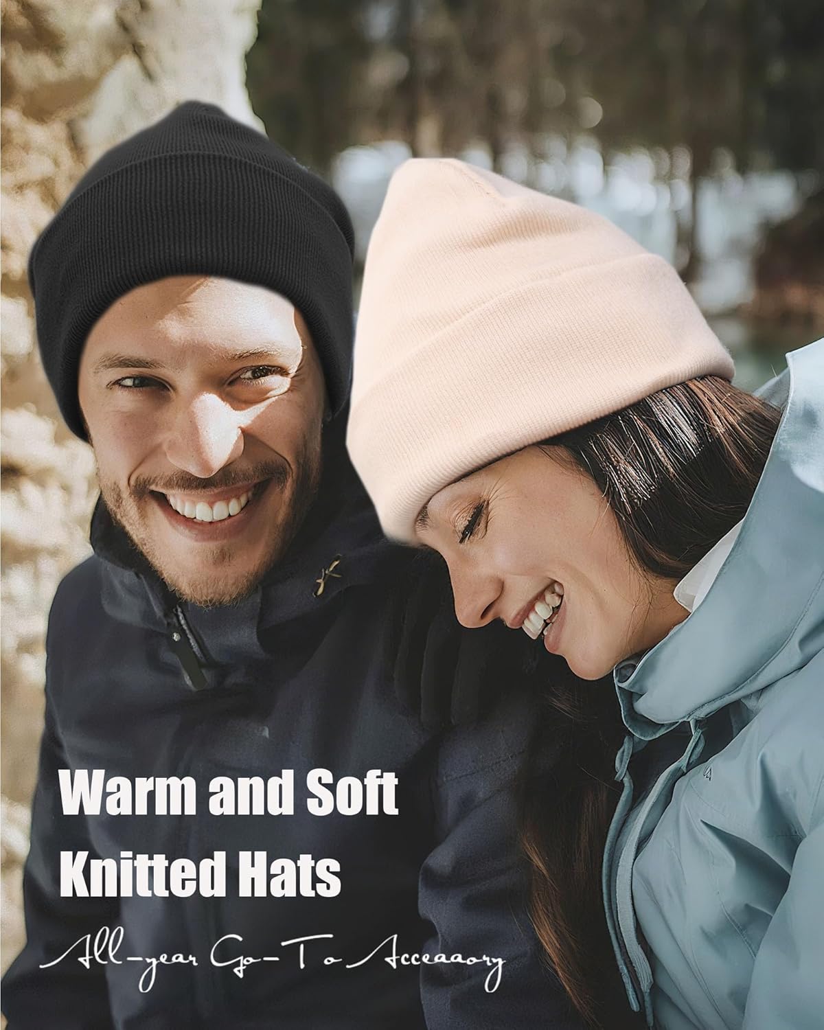 100% Cotton Beanie Hat- Unisex Ultra Soft Winter Warm Stretch Knit Cuffed Hats Fisherman Beanies Skull Cap - Image 7