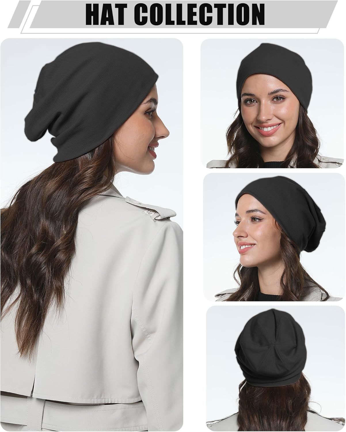 Slouchy Beanie Hats for Women & Men -Ultra-Soft Cotton Knit Cuffed Skull Cap Fashion Style Hipster Lightweight Daily Hat - Image 4