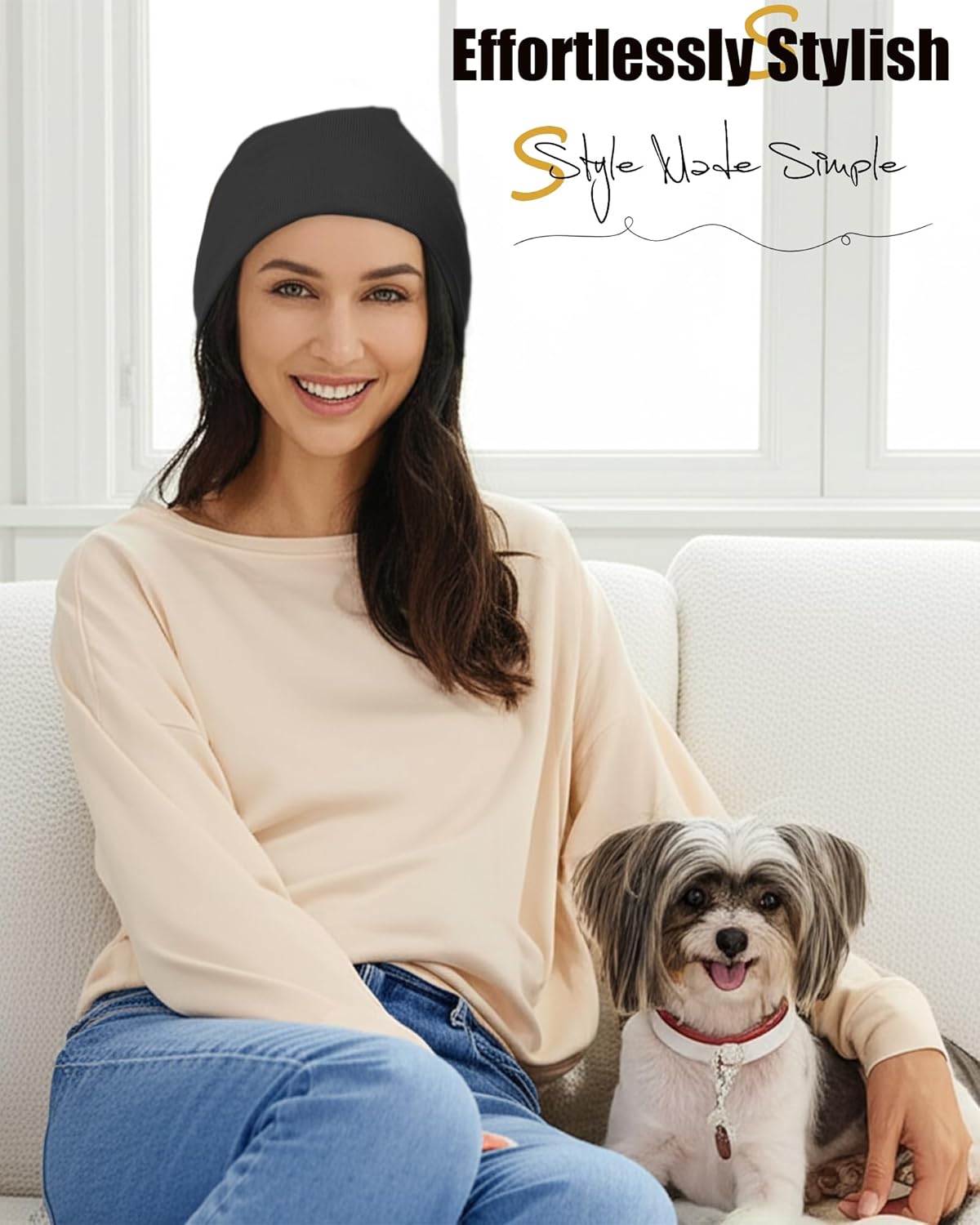 Slouchy Beanie Hats for Women & Men -Ultra-Soft Cotton Knit Cuffed Skull Cap Fashion Style Hipster Lightweight Daily Hat - Image 7