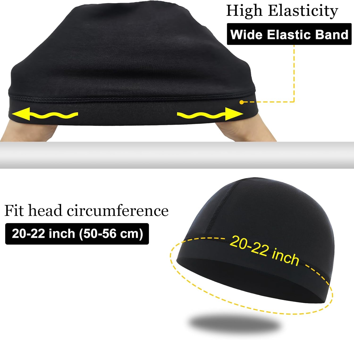 Cotton Stocking Wave Cap for Men, Wave Caps for 360 540 720 Waves, Good Compression Over Durag Sleeping Skull Hat - Image 5