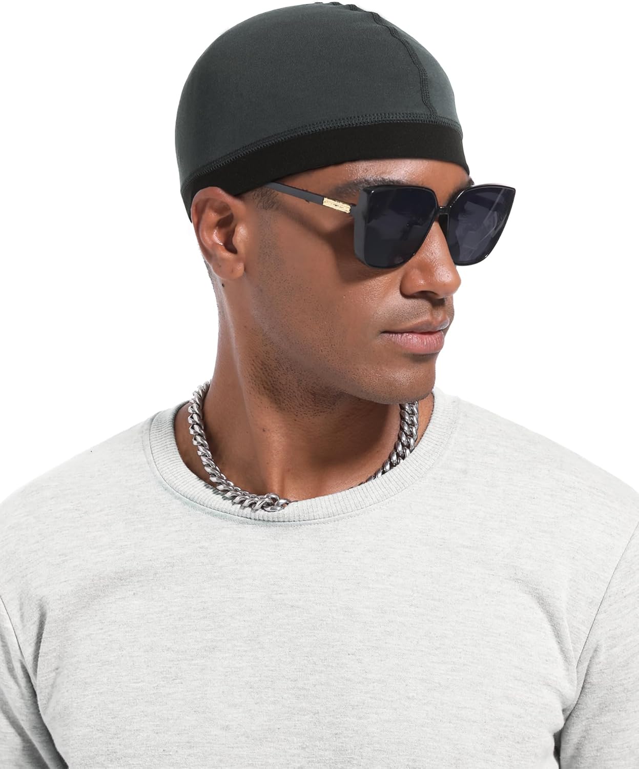 Cotton Stocking Wave Cap for Men, Wave Caps for 360 540 720 Waves, Good Compression Over Durag Sleeping Skull Hat - Image 7