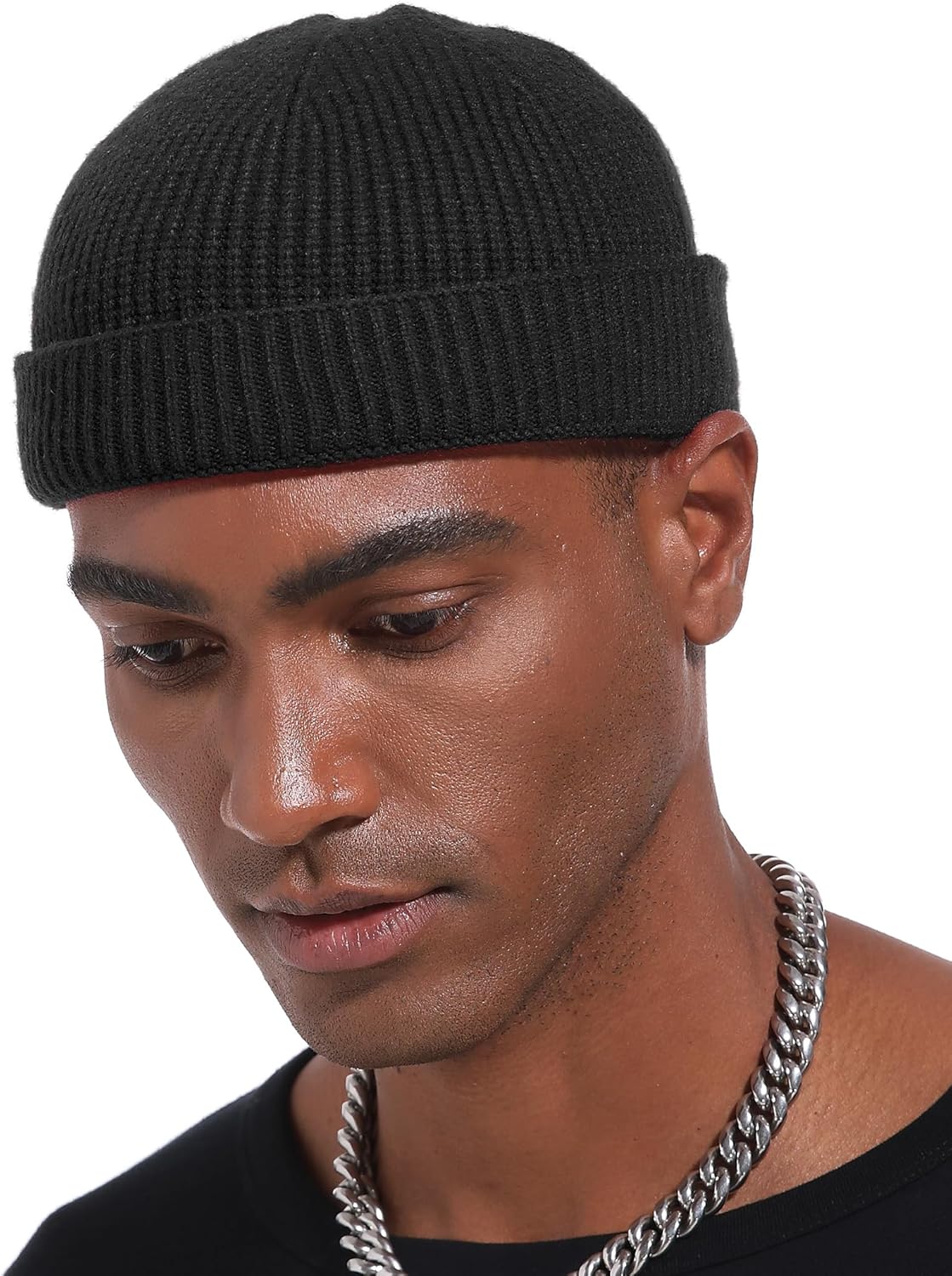 Thin Wool Fisherman Beanie Hat for Men Women Fall Winter,Short Knit Cuffed Fashion Trawler Skull Cap,Watch Cap - Image 5