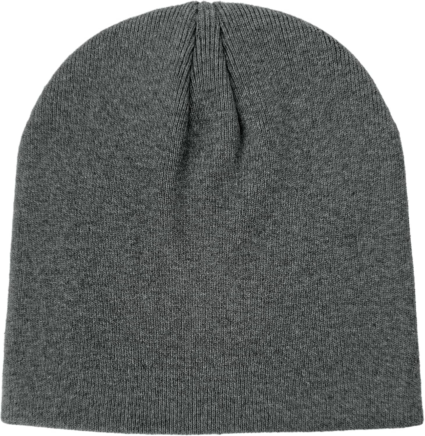 100% Cotton Beanie Hat for Men Women - Soft Unisex Winter Knit Skull Cap, Stretch Fashion Fisherman Beanie, Dark Gray - Image 1