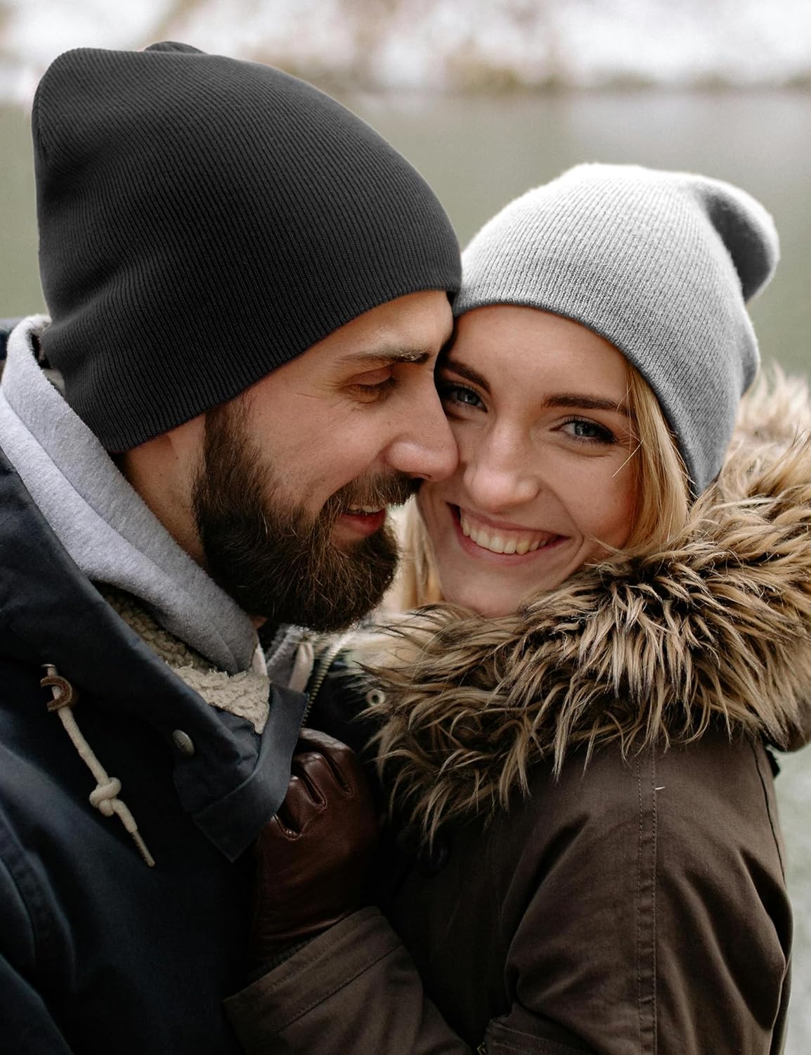 100% Cotton Beanie Hat for Men Women - Soft Unisex Winter Knit Skull Cap, Stretch Fashion Fisherman Beanie, Dark Gray - Image 6