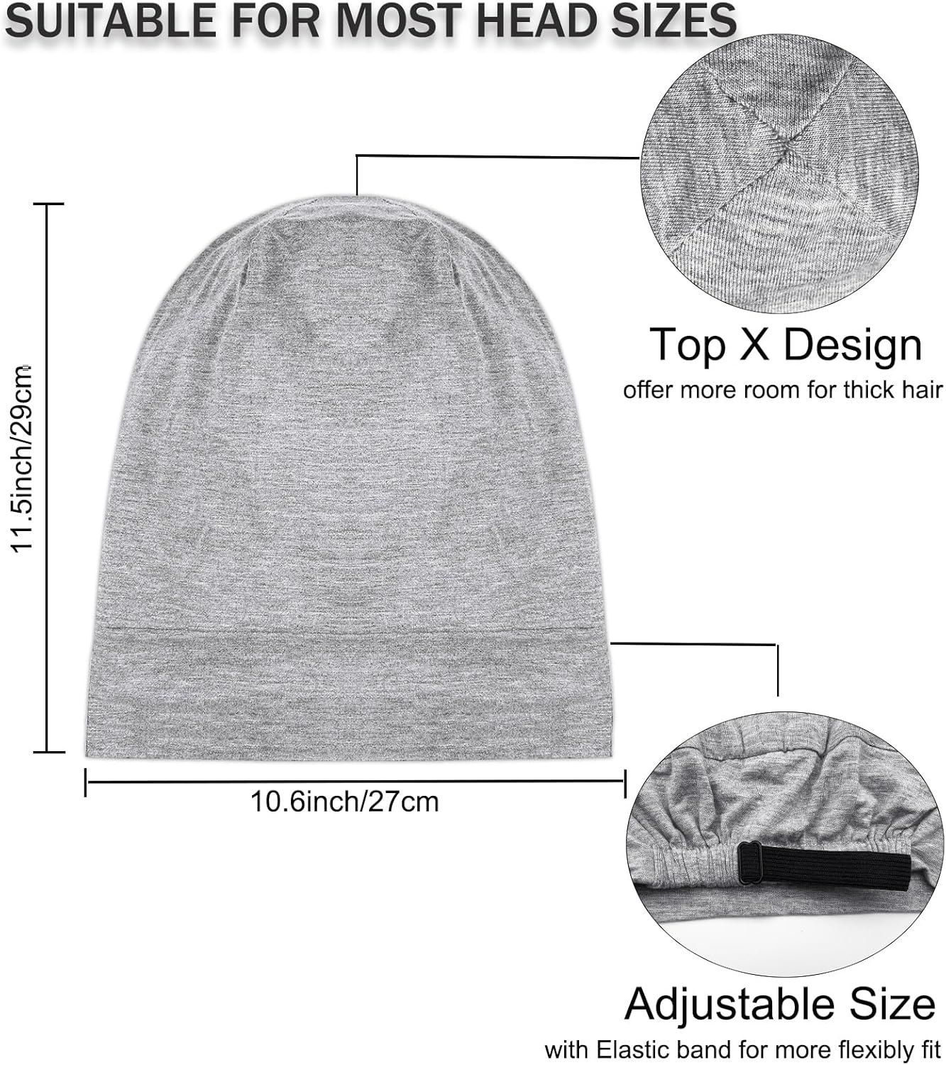Sleep Cap Bonnet for Sleeping Black Women, Adjtable Cooling Ice Silk Lined Bonnet for Curly Braids Hair Cover Beanie Hat - Image 5
