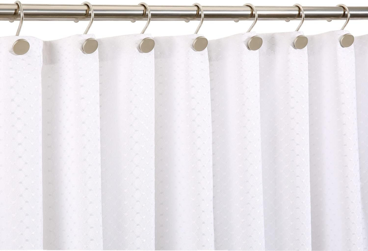 Shower Curtain Hooks, Nickel Shower Curtain Rings Rtproof Metal Round Decorative Shower Hooks Rings for Bathroom Shower Rods Curtains, Set of 12 Heavy Duty Solid Hooks - Image 4