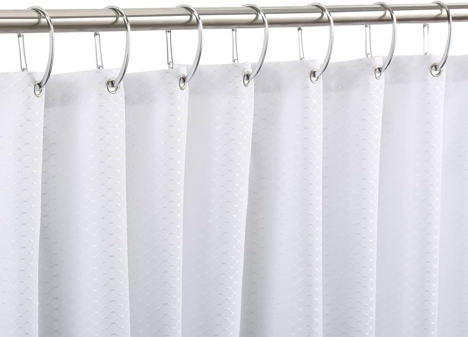 Silver Shower Curtain Rings, Rtproof Shower Curtain Hooks for Bathroom,  Chrome Decorative Shower Hooks Rings for Shower Curtain Rod Hangers, Set of 12 - Image 4