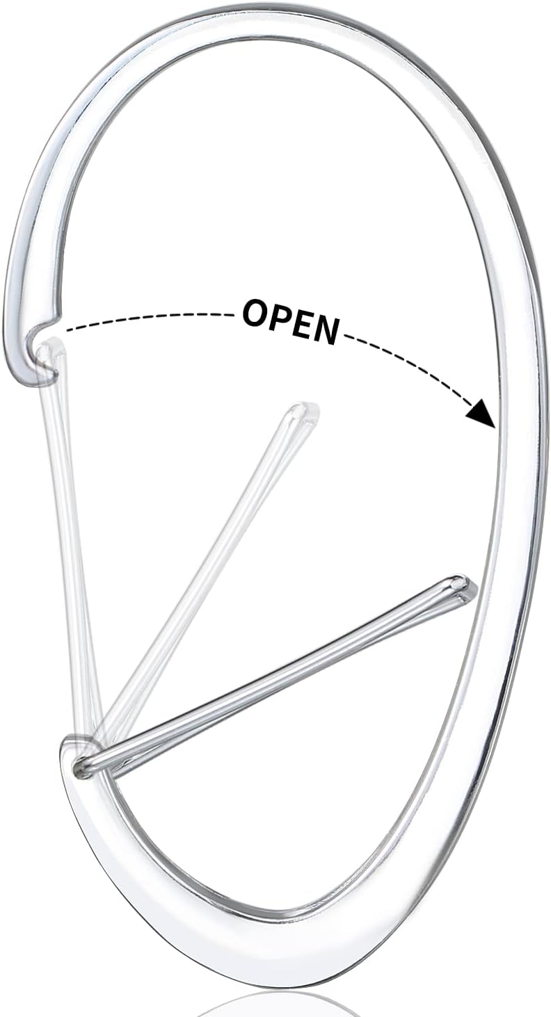 Silver Shower Curtain Rings, Rtproof Shower Curtain Hooks for Bathroom,  Chrome Decorative Shower Hooks Rings for Shower Curtain Rod Hangers, Set of 12 - Image 5