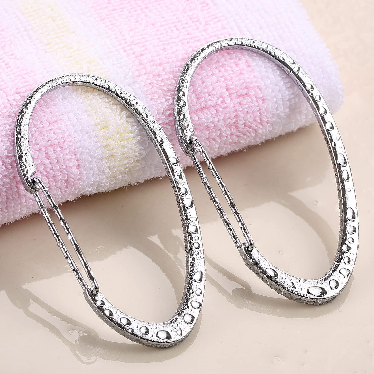Silver Shower Curtain Rings, Rtproof Shower Curtain Hooks for Bathroom,  Chrome Decorative Shower Hooks Rings for Shower Curtain Rod Hangers, Set of 12 - Image 7